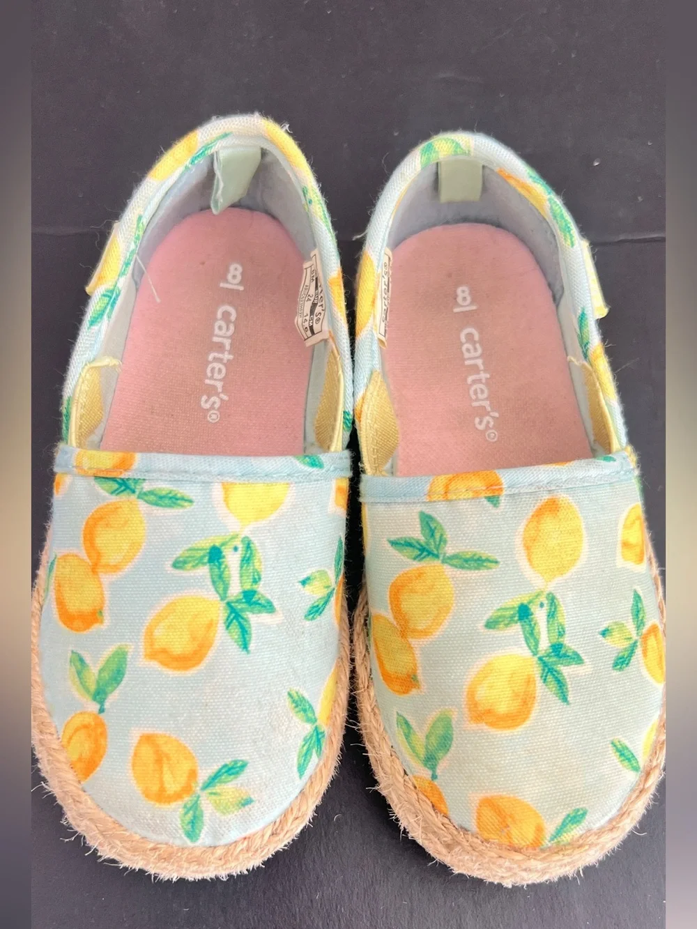 🍋🩵CARTER’S LEMON SLIP-ON CANVAS ESPADRILLES🩵🍋